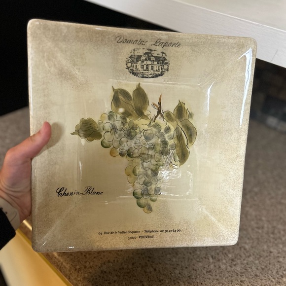 222 FIFTH | “Vintner’s Journal” by Lauren Hamilton 11” Square Plate - Picture 1 of 6